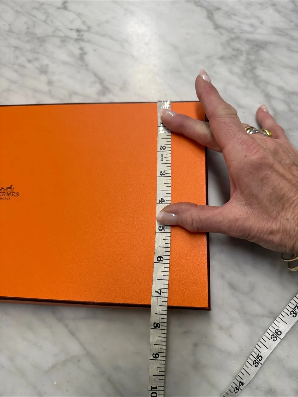 Hermes Flat Storage Box Scarf Box Decorative Box with Ribbon